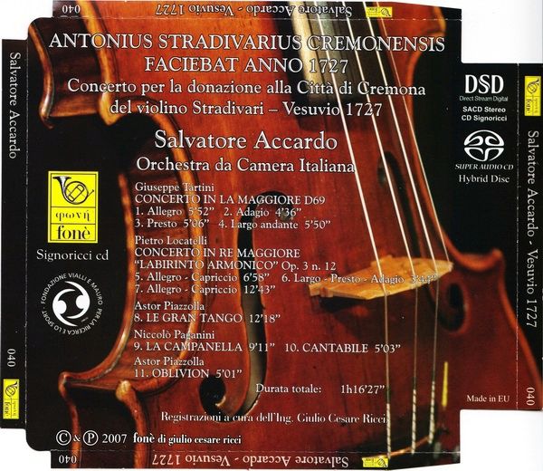 图片[1]-FONE 040 Salvatore Accardo – Vesuvio 1727 – Orchestra da Camera Italiana – Guilio Cesare Ricci (2005) (Fone.2007)-无损音乐下载